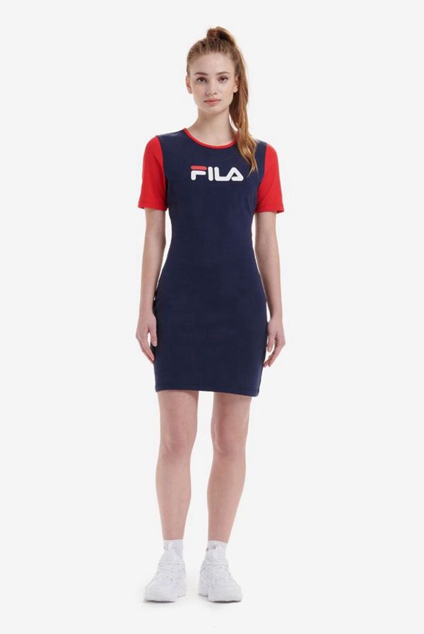 Vestidos Fila Mujer Azul Marino / Rojas / Blancas - Rosyln Colour Block Bodycon - España 926547WND